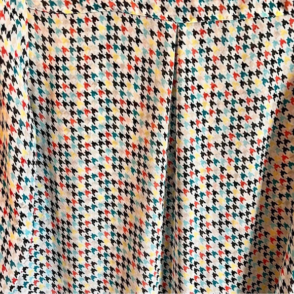 Women Liz Claiborne Sheer Long Sleeve Multicolor Abstract Blouse XL Petite - Picture 3 of 6